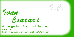 ivan csatari business card